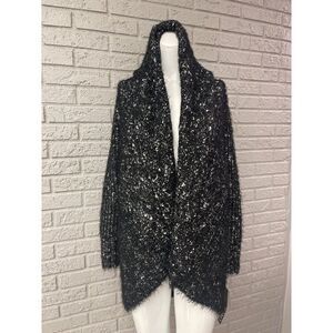 Xoxo Black & White Women Cocoon Open Front Cardigan Size M NWT